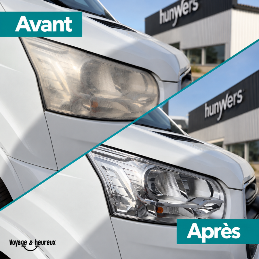 Phares de camping-car opaques : avant/après